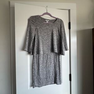 Bar III Heather Gray Long Sleeve Dress